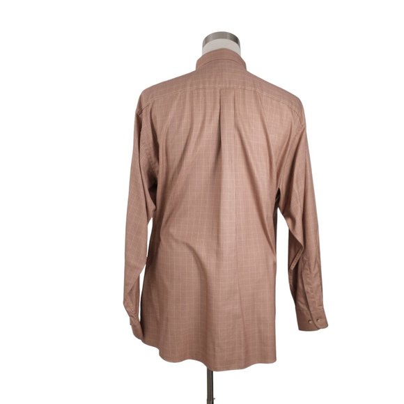 Jos. A. Bank Men's Travelers's Collection XL Button Down Shirt Brown Checked - Picture 5 of 10